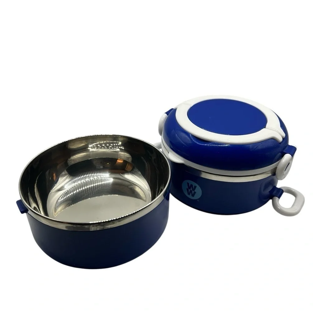 Weight Watchers WW Stainless & Plastic Stackable Portable Bento Lunch Box - Blue